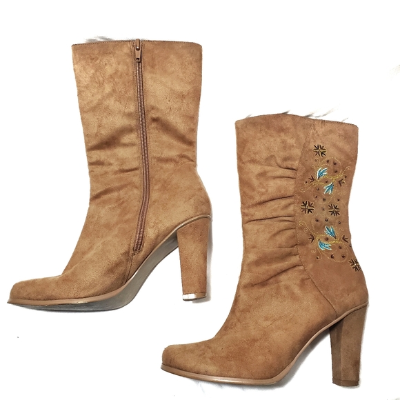 Hillard & Hanson Vegan Suede Boots Size 7 - Picture 2 of 8